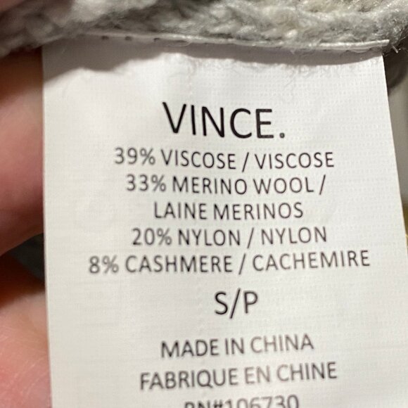 (10) Vince Quiet Luxury Minimalist Oversized Preppy Sporty Cashmere Sweater S - Picture 7 of 8